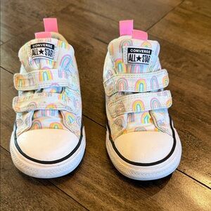 Converse Kids Sneakers - White with Rainbow Accents